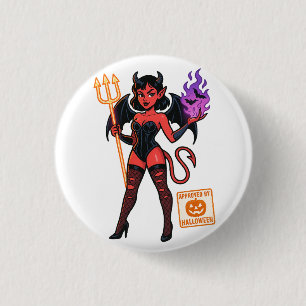 Halloween Cartoon Succubus – Dark & Playful Button