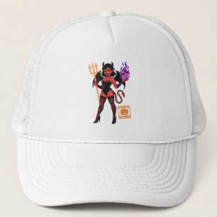 Halloween Cartoon Succubus – Dark & Playful Trucker Hat