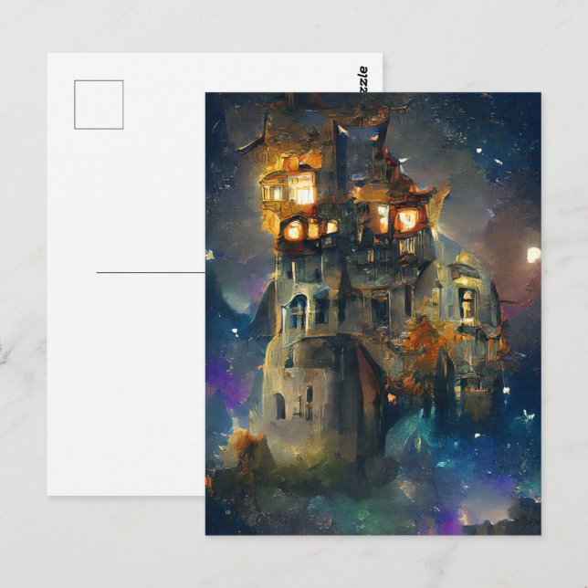 Halloween Castle, Halloween Ghost, Japanese Art  P Postcard (Front/Back)
