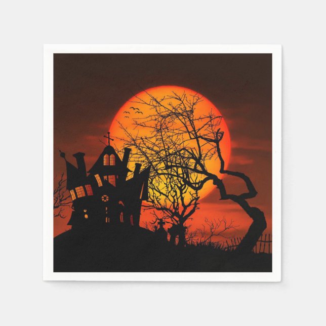 Halloween Castle Paper Napkin (Front)