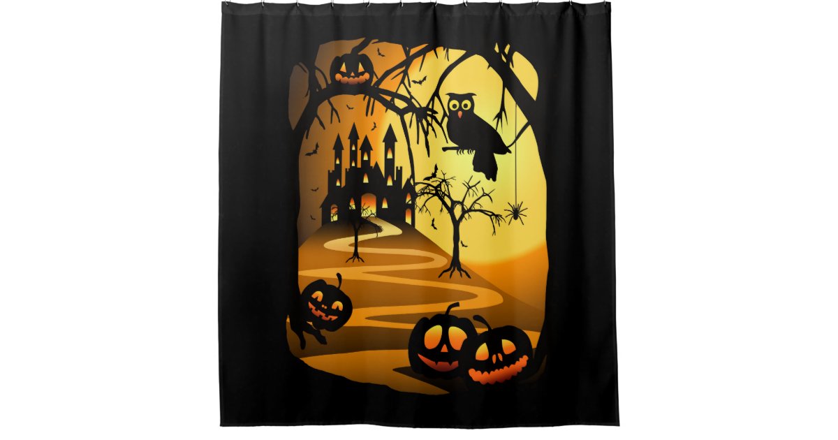 Halloween Castle Shower Curtain | Zazzle
