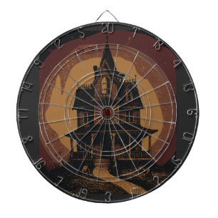 Halloween Castle Spooky Haunted Mansion Dart Board