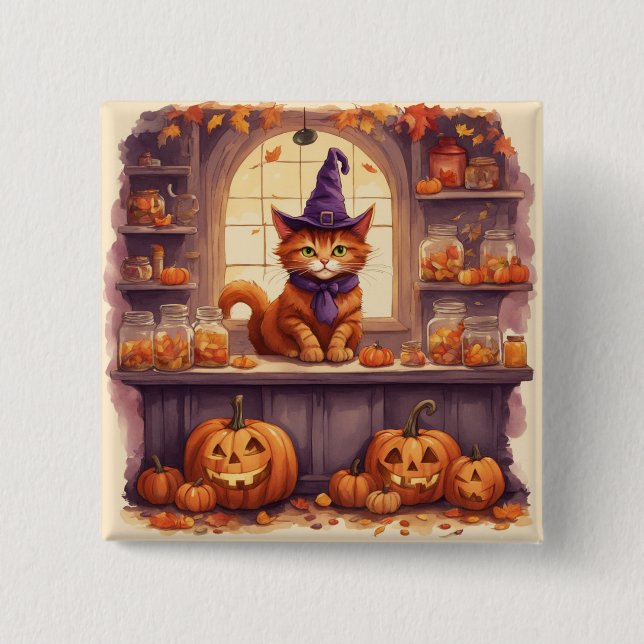 halloween cat #3 button (Front)
