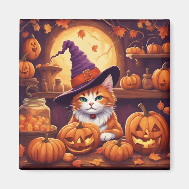 halloween cat #7 magnet (Front)
