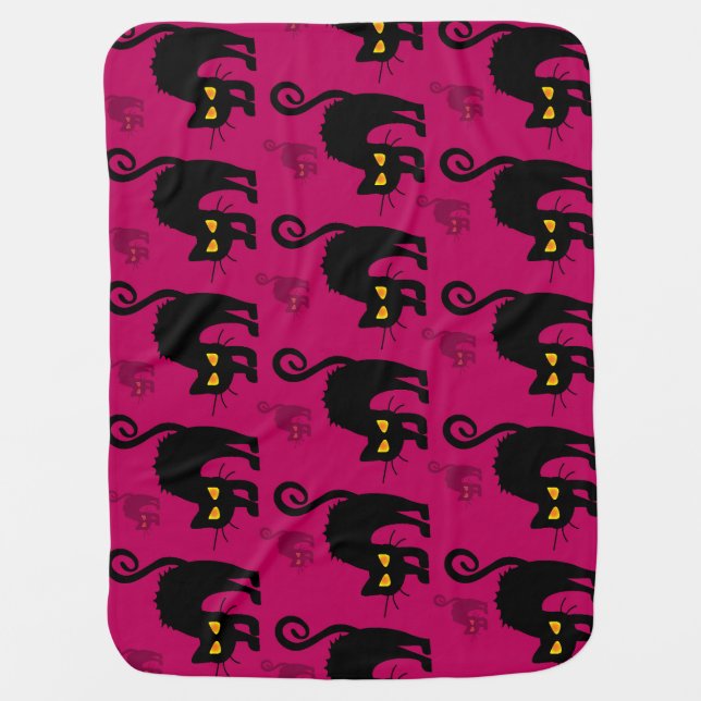 Halloween Cat: Abstract Seamless Pattern Baby Blanket (Front)