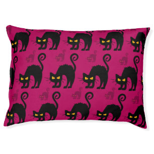 Halloween Cat: Abstract Seamless Pattern Pet Bed