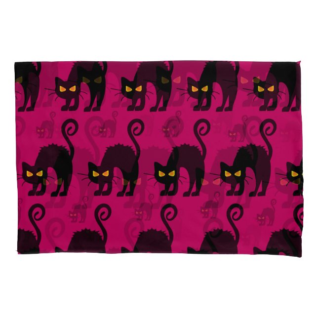 Halloween Cat: Abstract Seamless Pattern Pillow Case (Front)