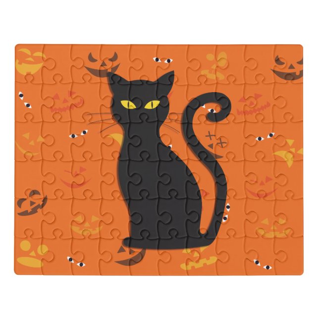 Halloween Cat Acrylic Jigsaw Puzzle (Puzzle Horizontal)
