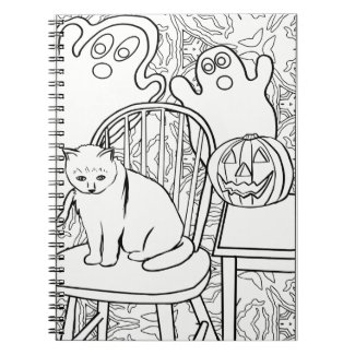 Halloween Cat and Ghosts Notebook