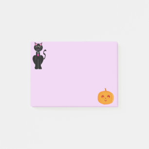 Halloween Cat and Pumpkin Post-it Notes