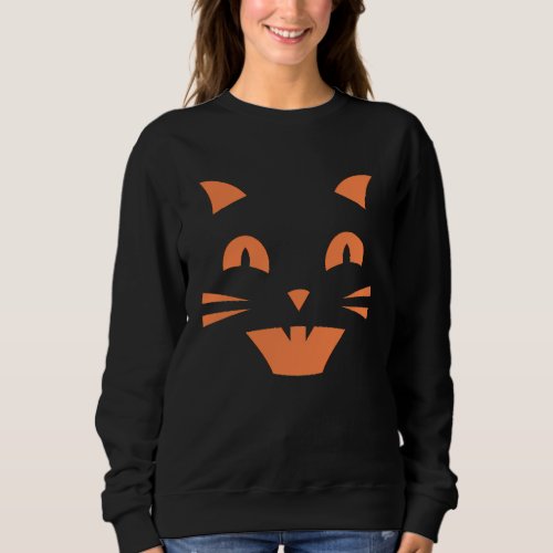 Halloween Cat Apparel Spooky Pumpkin Cat Costume Sweatshirt