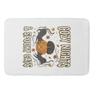 Halloween Cat Autumn Magic Bath Mat