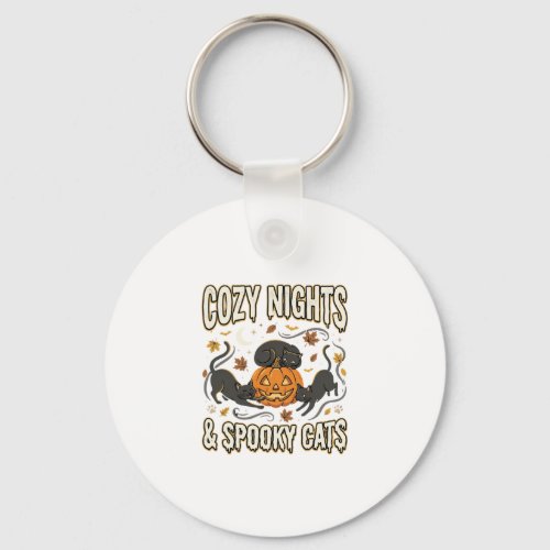 Halloween Cat Autumn Magic Keychain