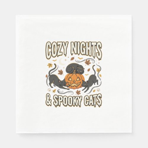 Halloween Cat Autumn Magic Napkins