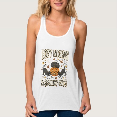 Halloween Cat Autumn Magic Tank Top