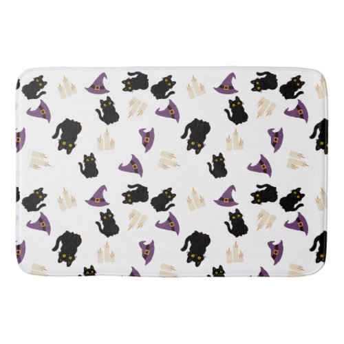 Halloween cat bath mat