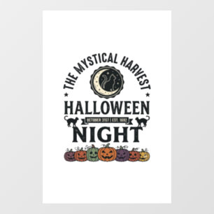 Halloween Cat Black Cats Pumpkins Vintage Funny_1 Window Cling