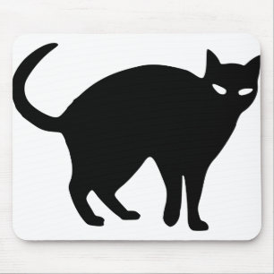 Halloween Cat Black Spooky Angry Tail Pet Animal Mouse Pad