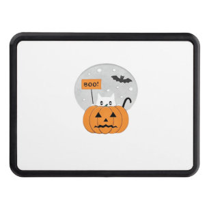 Halloween Cat Boo Illustration Classic T-Shirt Hitch Cover