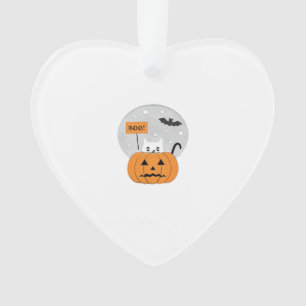 Halloween Cat Boo Illustration Classic T-Shirt Ornament