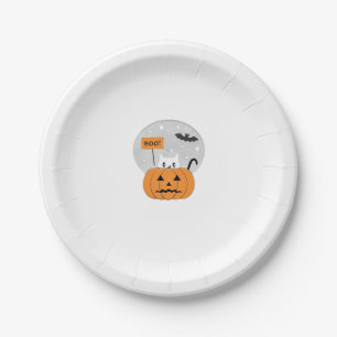 Halloween Cat Boo Illustration Classic T-Shirt Paper Plates