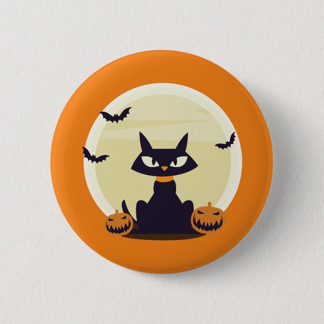 Halloween Cat Button (Front)