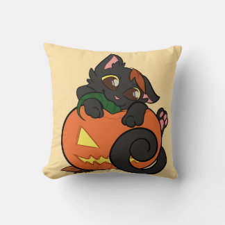 Halloween cat cartoon cute throw pillow