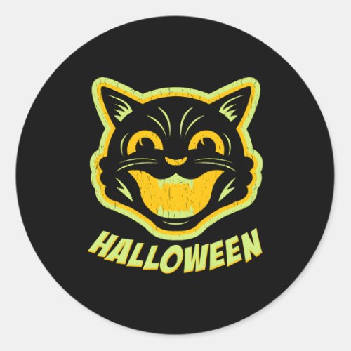 Halloween Cat Classic Round Sticker
