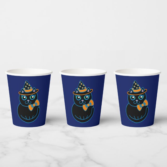 Halloween Cat Coffee Party Drink  Paper Cups (Multi)