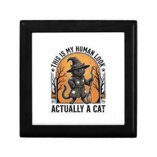 Halloween Cat Costume Funny Vintage Witch Cat Shir Gift Box