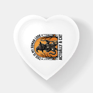 Halloween Cat Costume Funny Vintage Witch Cat Shir Paperweight