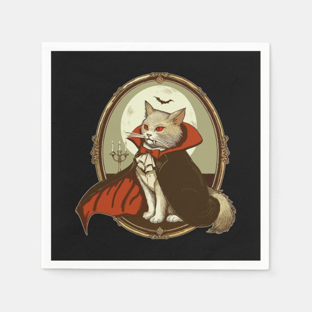 Halloween Cat, Count Catula Napkins (Front)