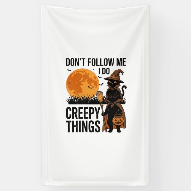 Halloween Cat Creepy Things Funny Witch_1 Banner (Vertical)