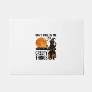 Halloween Cat Creepy Things Funny Witch_1 Doormat