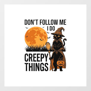 Halloween Cat Creepy Things Funny Witch_1 Floor Decals