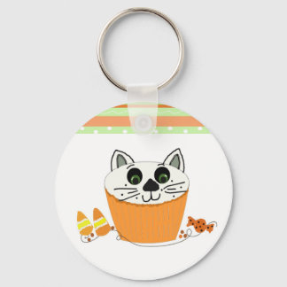 Halloween Cat Cupcake Keychain