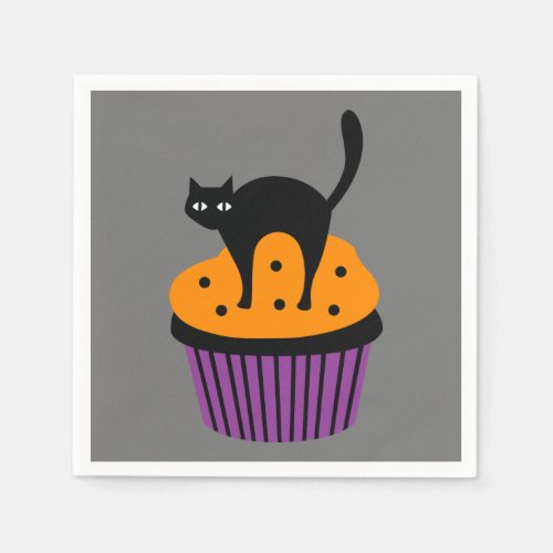 Halloween cat cupcake napkins