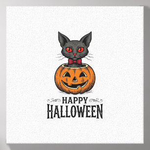 Halloween Cat Cute Pumpkin Vintage Spooky_1 Canvas Photo Tile