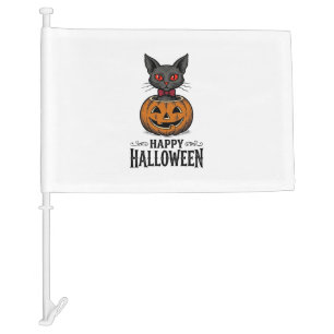 Halloween Cat Cute Pumpkin Vintage Spooky_1 Car Flag