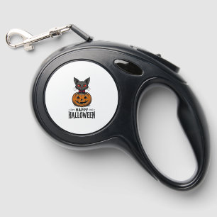 Halloween Cat Cute Pumpkin Vintage Spooky_1 Retractable Pet Leash