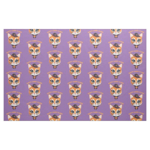 Halloween Cat Fabric