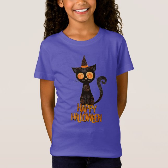 Halloween/cat//fall /whimsical T-Shirt (Front)