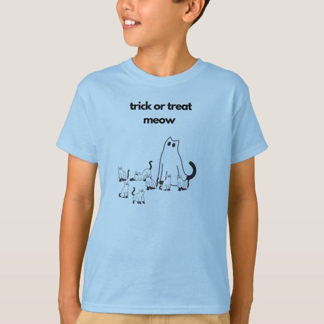 Halloween Cat Family Girl's Boy's T-Shirt (Front)