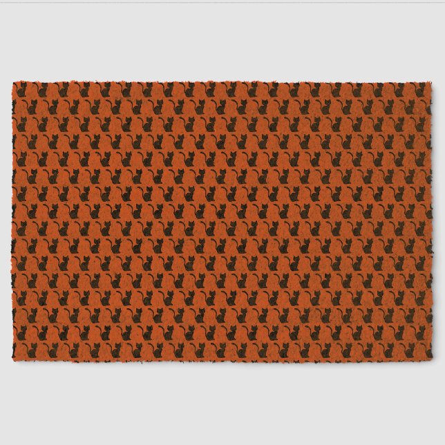 halloween cat fiber doormat (Front)