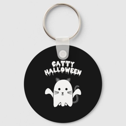 Halloween cat ghost _ Catty Halloween Keychain
