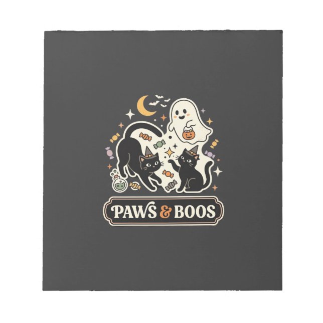 Halloween Cat Ghost Magic Notepad (Front)