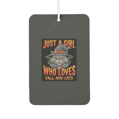 Halloween Cat Girl Witch Hat Fall Design Air Freshener