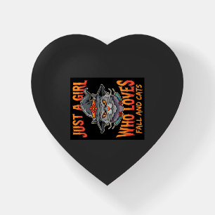 Halloween Cat Girl Witch Hat Fall Design Paperweight