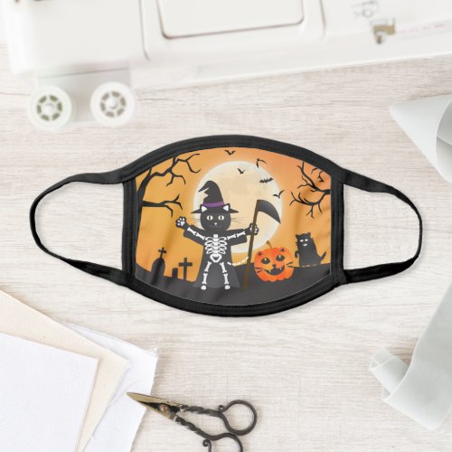 Halloween Cat Grim Reaper Face Mask