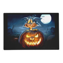 Halloween Cat- Haunted House Double Sided Placemat